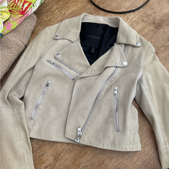 Club Monaco Light Tan Leather Jacket - Picture 3 of 3
